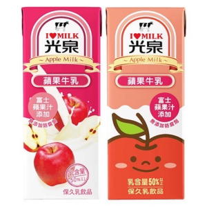 光泉牛乳-蘋果(紙盒)